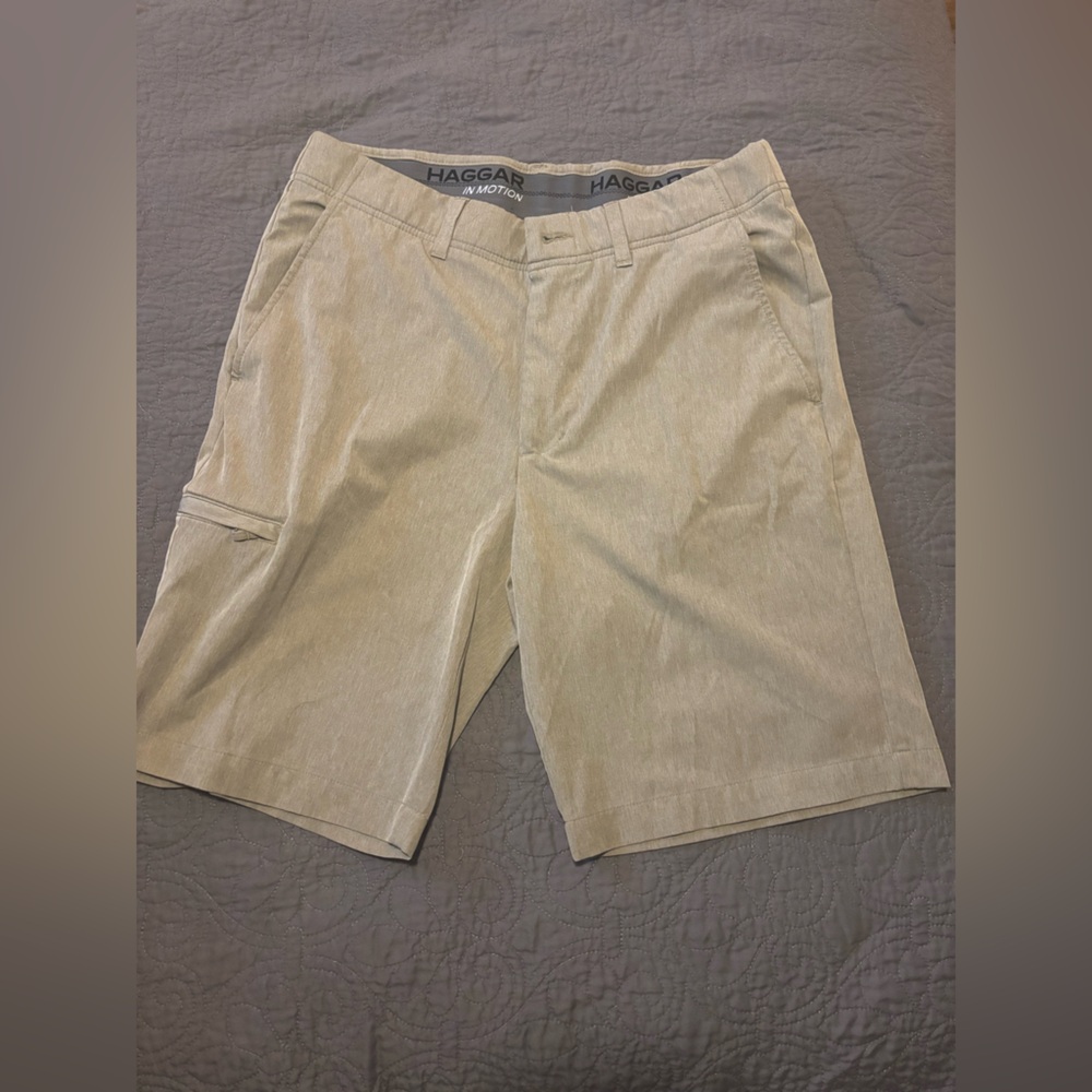 Haggar Tan Cargo Shorts Versatile Cotton Blend